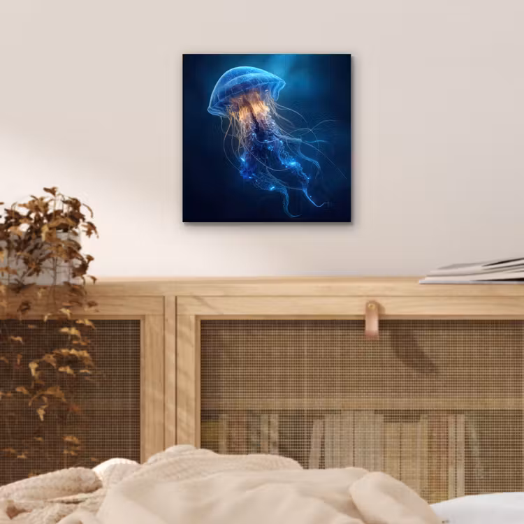 Kwal - Lichtgevend - Tentakels - Blauw aluminium wit klein -sfeer3
