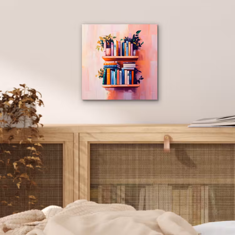Planken - Boeken - Bladeren aluminium wit klein -sfeer3