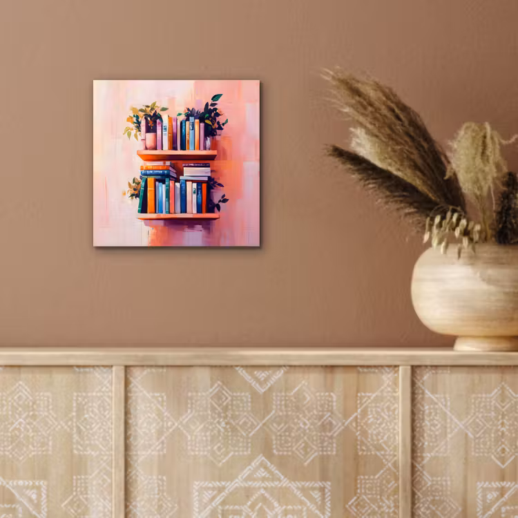 Planken - Boeken - Bladeren aluminium wit klein -sfeer4