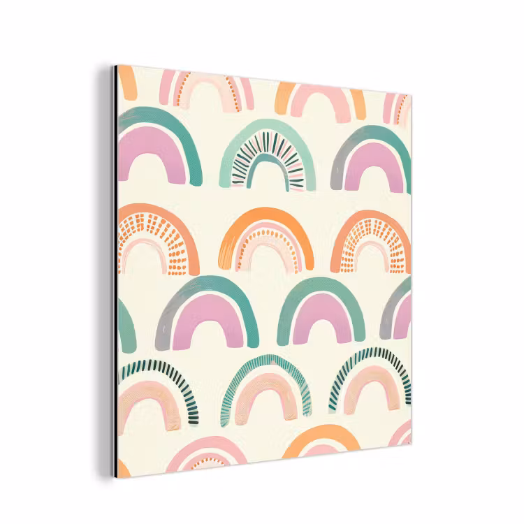Regenboog - Pastel - Patroon aluminium wit klein -3d