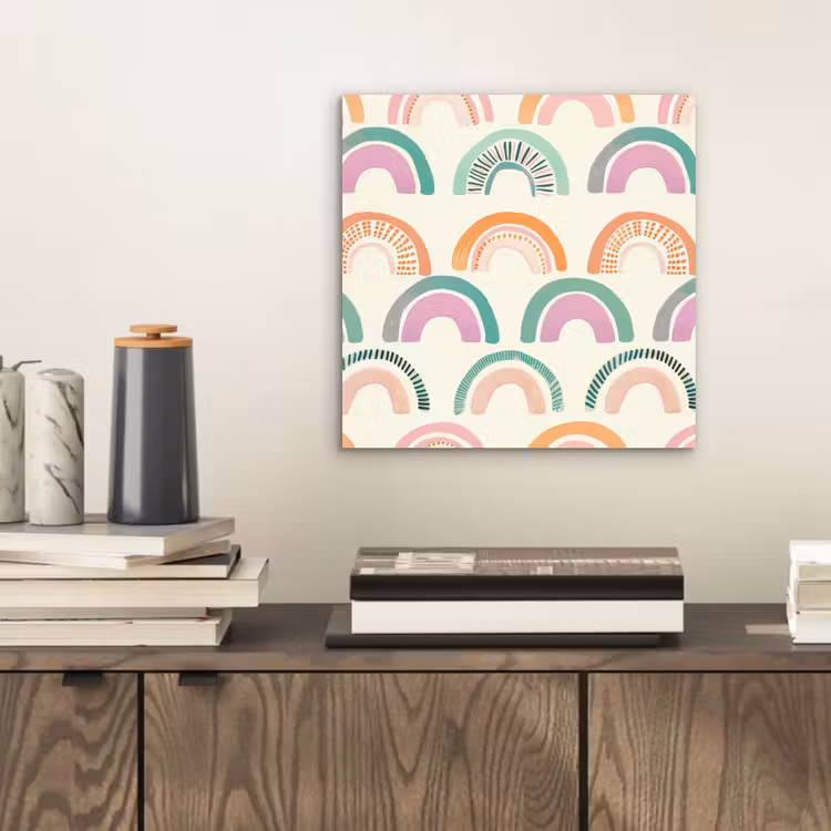 Regenboog - Pastel - Patroon aluminium wit klein -sfeer1