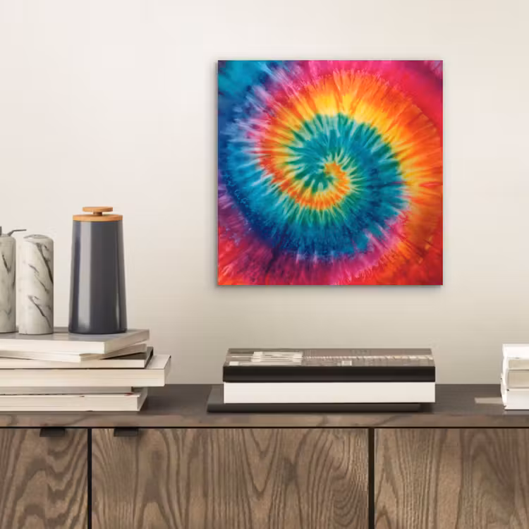 Regenboogkleuren - Tie dye - aluminium wit klein -sfeer1