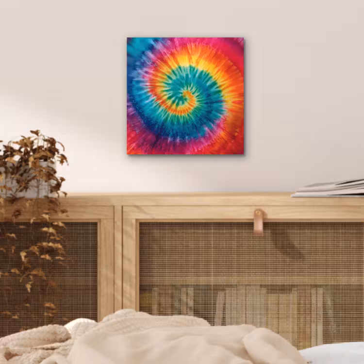 Regenboogkleuren - Tie dye - aluminium wit klein -sfeer3