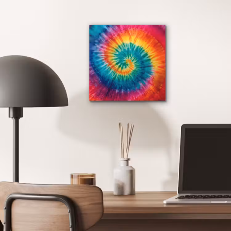 Regenboogkleuren - Tie dye - aluminium wit klein -sfeer5