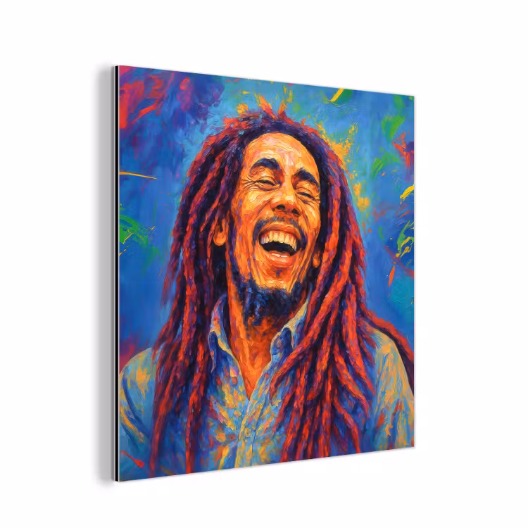 Regenboogkleuren - Man - schilderij aluminium wit klein -3d