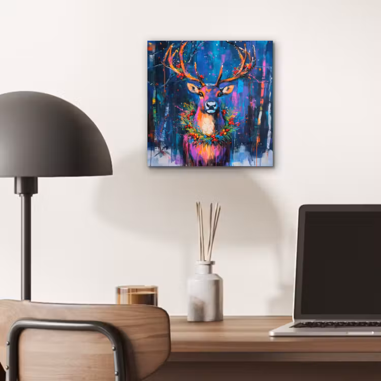 Rendier - Krans - Sprookjesachtig - Blauw aluminium wit klein -sfeer5