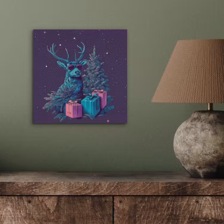 Rendier - Zonnebril - Neon - Kerstboom aluminium wit klein -sfeer2