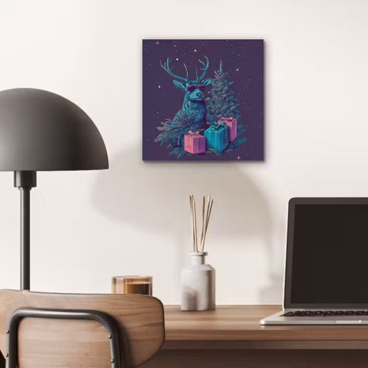 Rendier - Zonnebril - Neon - Kerstboom aluminium wit klein -sfeer5