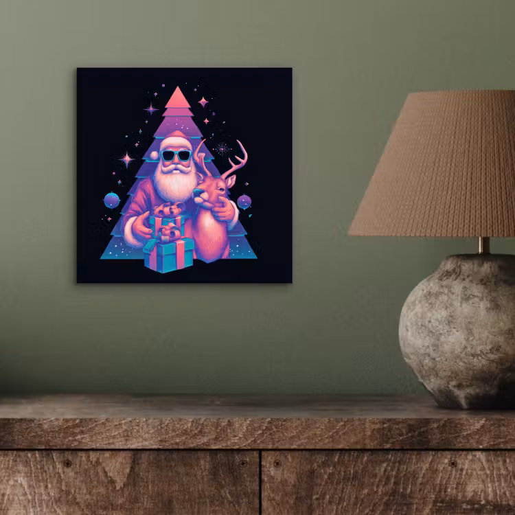 Retro - Kerstman - Rendieren - Kerstboom aluminium wit klein -sfeer2