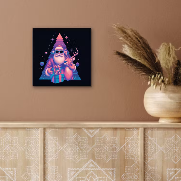 Retro - Kerstman - Rendieren - Kerstboom aluminium wit klein -sfeer4