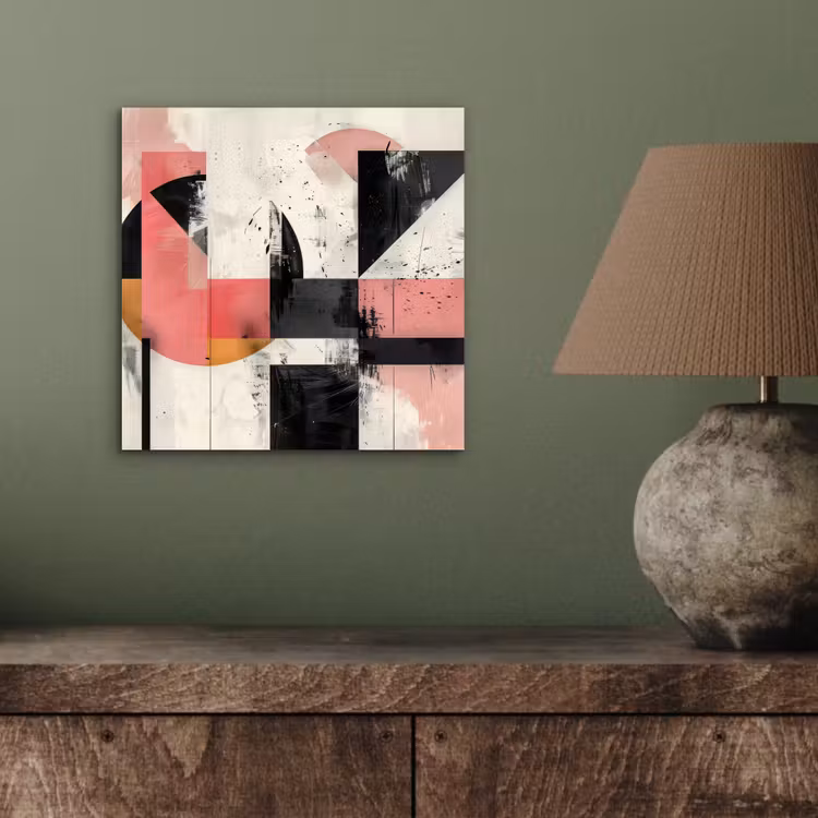 Roze - Abstract - Aesthetic - Modern - Vormen aluminium wit klein -sfeer2
