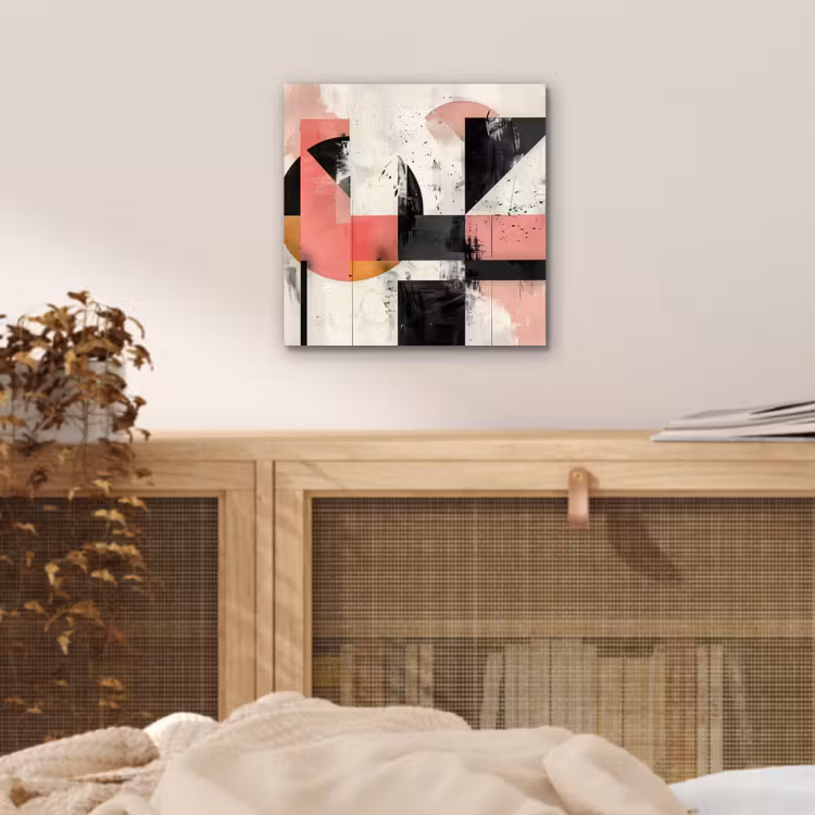 Roze - Abstract - Aesthetic - Modern - Vormen aluminium wit klein -sfeer3