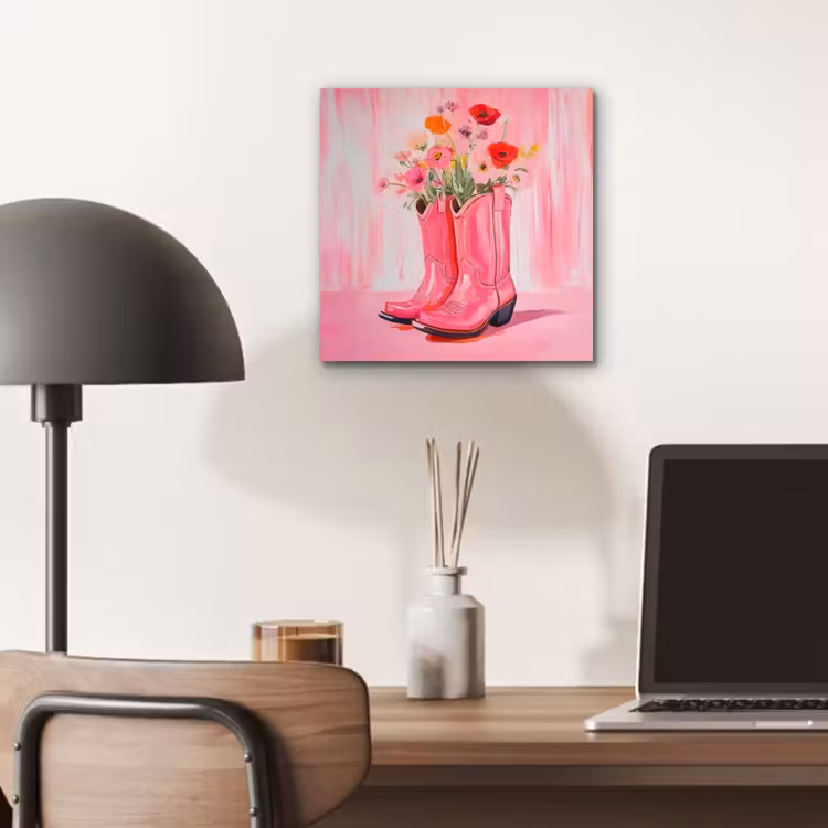 Roze - Bloemen - Cowboy aluminium wit klein -sfeer5