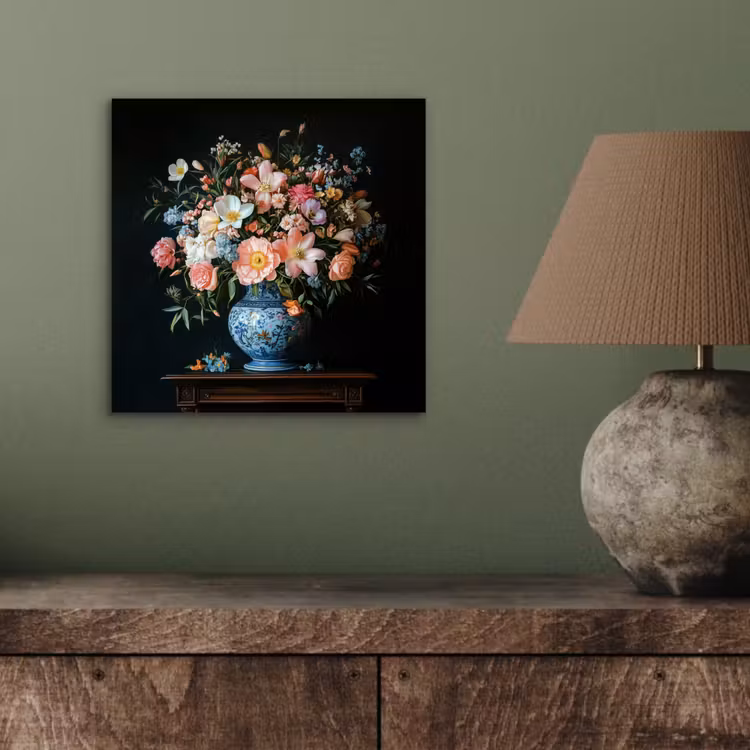 Roze - Bloemen - Vaas - Kleuren aluminium wit klein -sfeer2