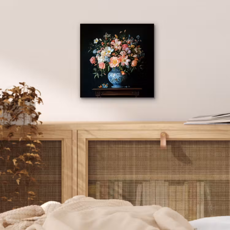 Roze - Bloemen - Vaas - Kleuren aluminium wit klein -sfeer3