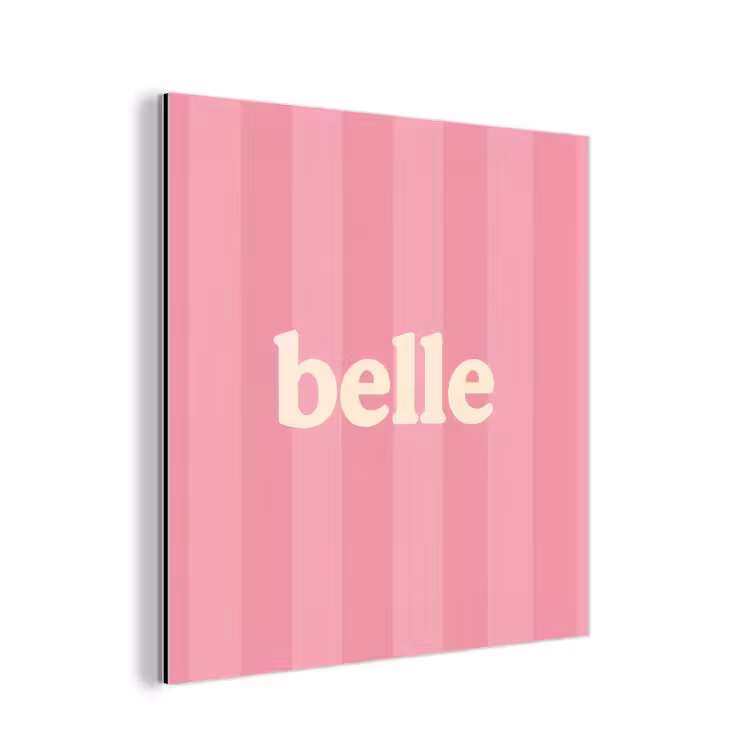 Roze - Gestreept - Belle aluminium wit klein -3d