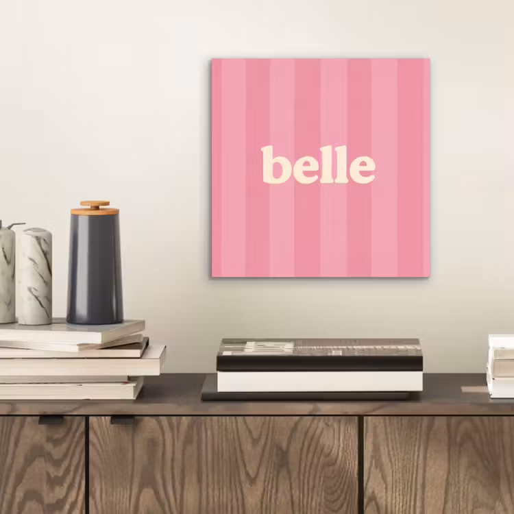 Roze - Gestreept - Belle aluminium wit klein -sfeer1