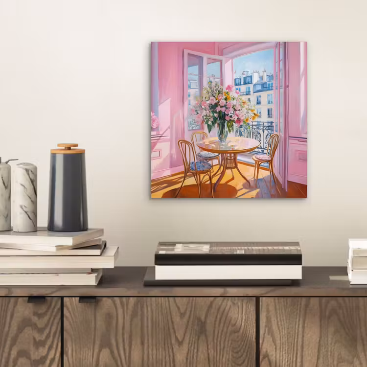 Pink - City - Bloemen aluminium wit klein -sfeer1
