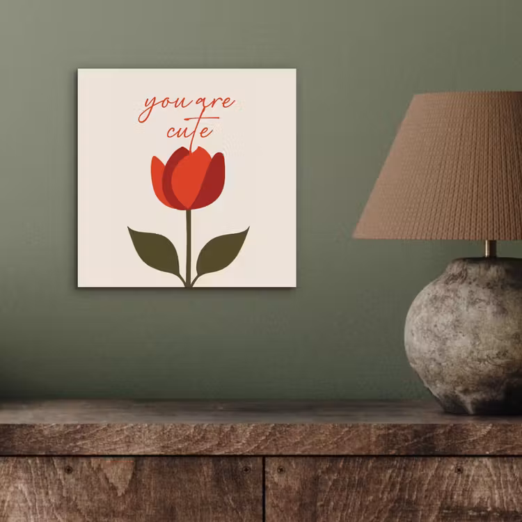 Roos - Rood - Bloem - Valentijn aluminium wit klein -sfeer2