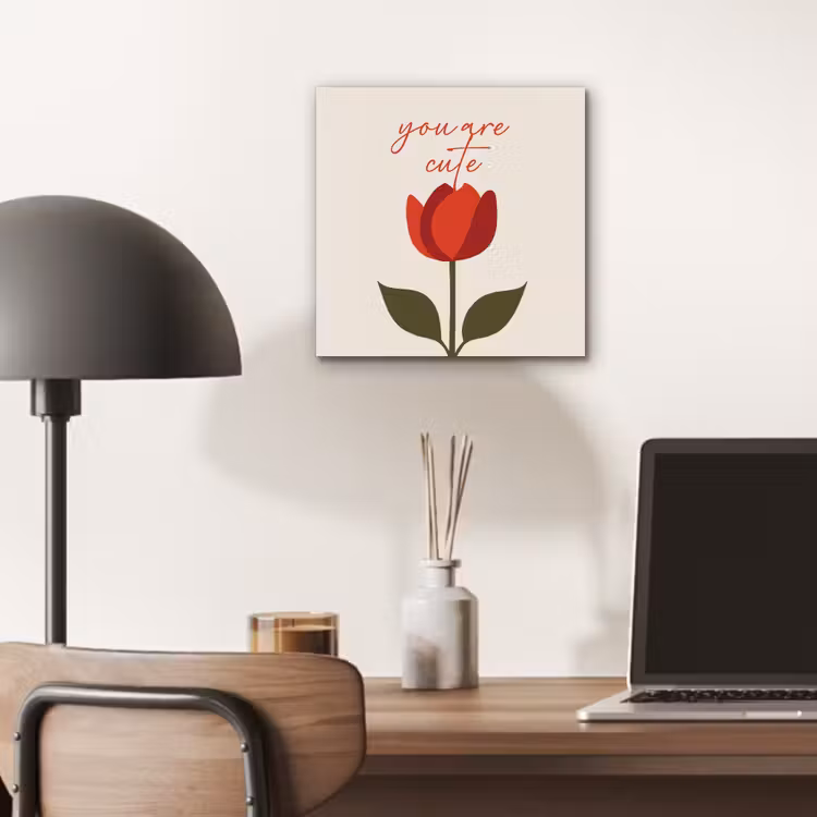 Roos - Rood - Bloem - Valentijn aluminium wit klein -sfeer5