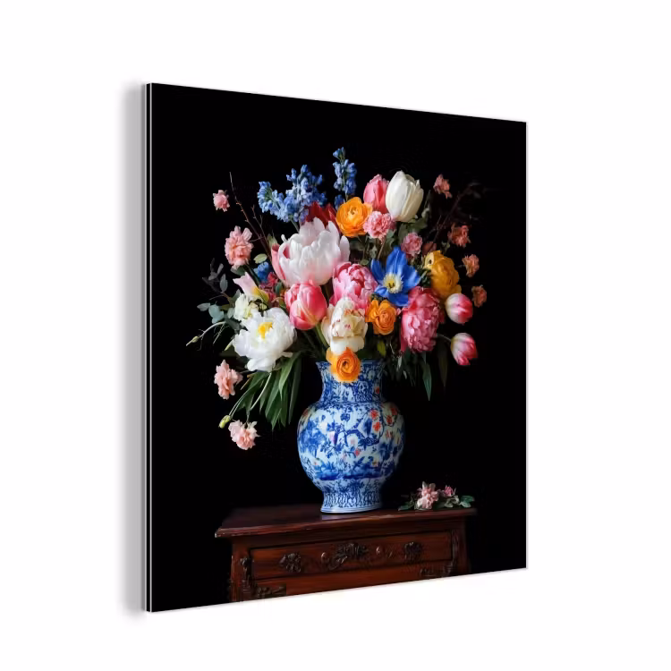 Rozen - Bloemen - Vaas - Boeket aluminium wit klein -3d