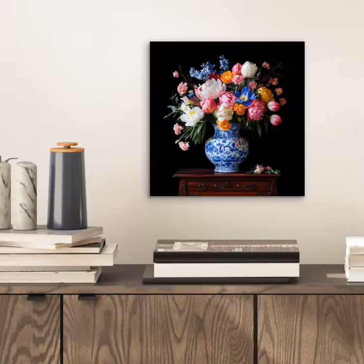 Rozen - Bloemen - Vaas - Boeket aluminium wit klein -sfeer1
