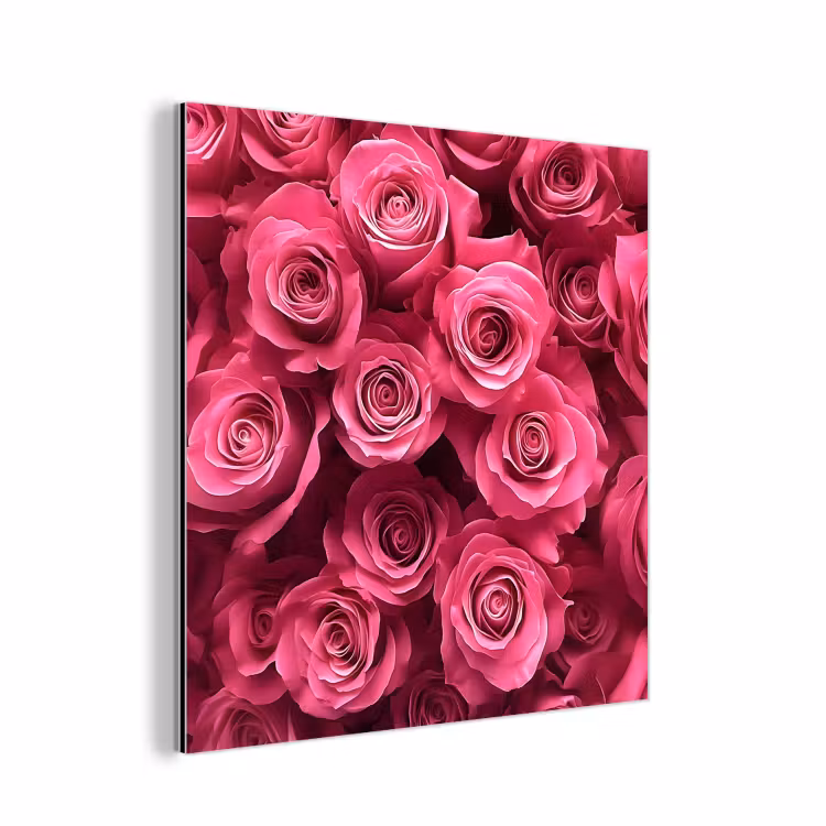 Rozen - Pink - Bloem aluminium wit klein -3d
