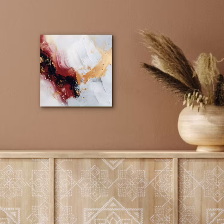 Rood - Abstract - Goud - Modern aluminium wit klein -sfeer4