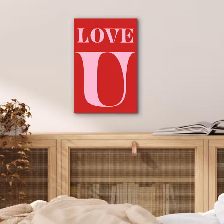 Rood - Love - Valentijn - Roze aluminium wit klein -sfeer3
