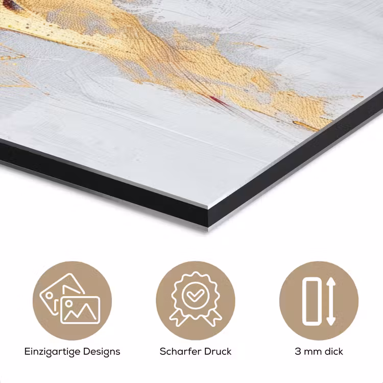Rood - Marmer - Abstract - Goud - Modern aluminium wit klein -closeup_DE