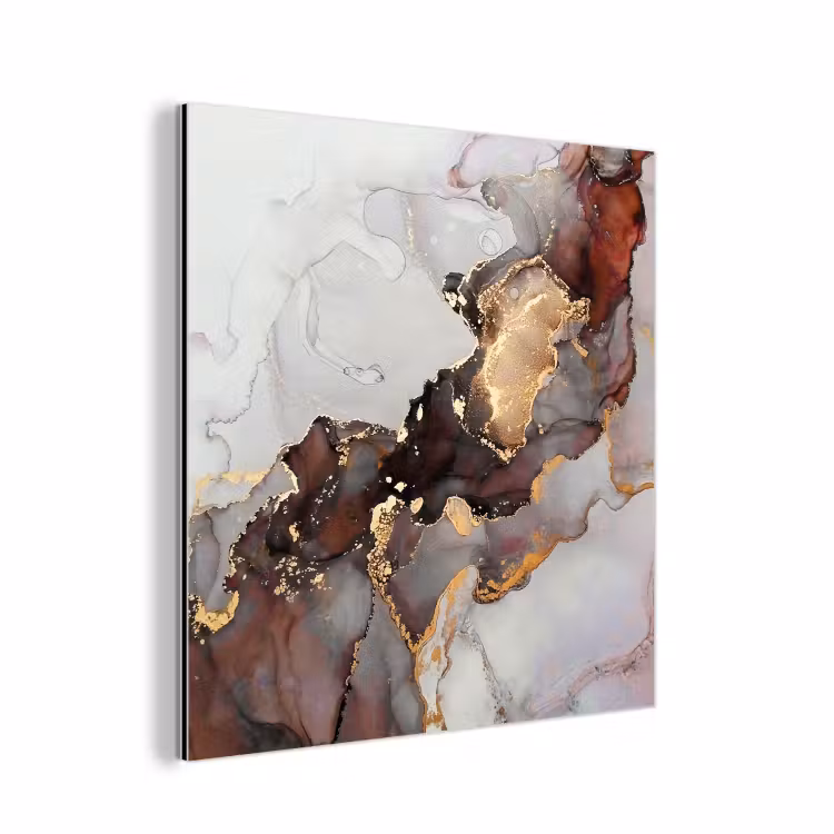 Rood - Marmer - Goud aluminium wit klein -3d