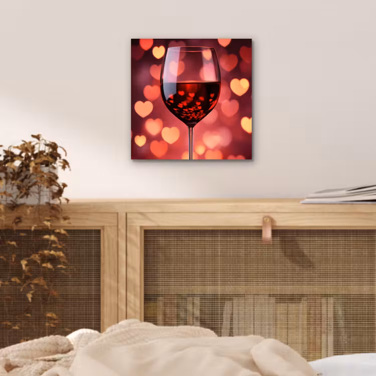 Rood - Wijn - Hartjes aluminium wit klein -sfeer3