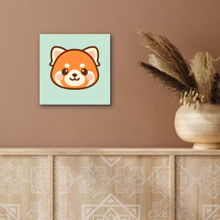 Rode panda - Groen - Cartoon aluminium wit klein -sfeer4
