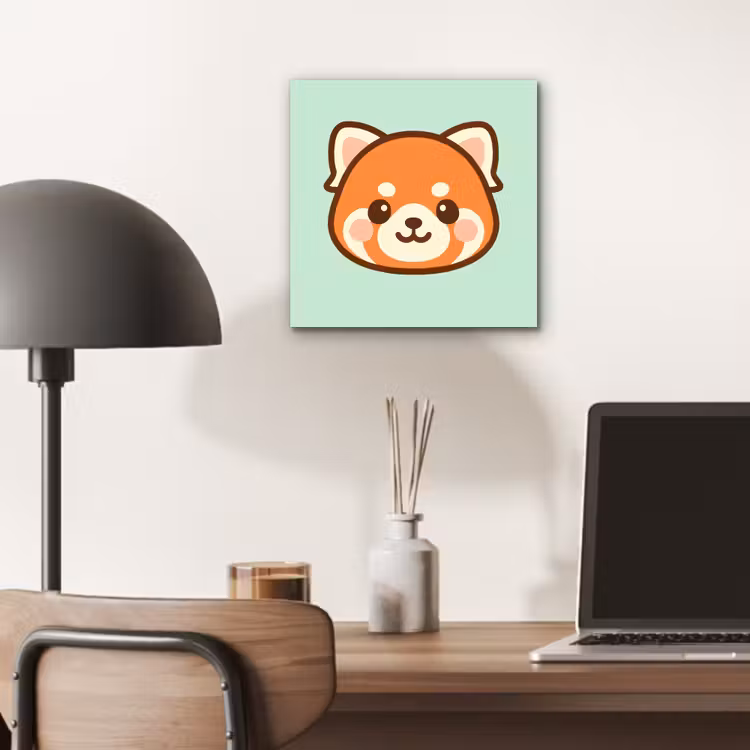 Rode panda - Groen - Cartoon aluminium wit klein -sfeer5