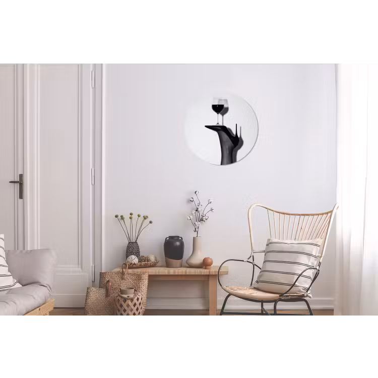 Hak - Wijn - Minimalistisch - Zwart Wandcirkel aluminium klein -woonkamer