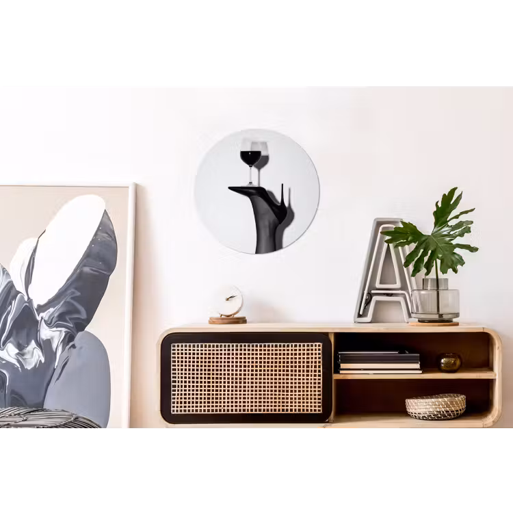 Hak - Wijn - Minimalistisch - Zwart Wandcirkel aluminium klein -kantoor