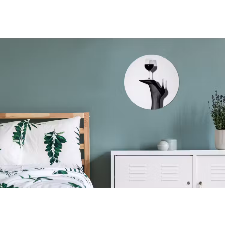 Hak - Wijn - Minimalistisch - Zwart Wandcirkel aluminium klein -slaapkamer