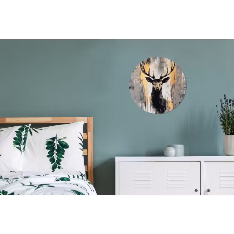 Abstract - Hert - Gewei - Goud Wandcirkel aluminium klein -slaapkamer