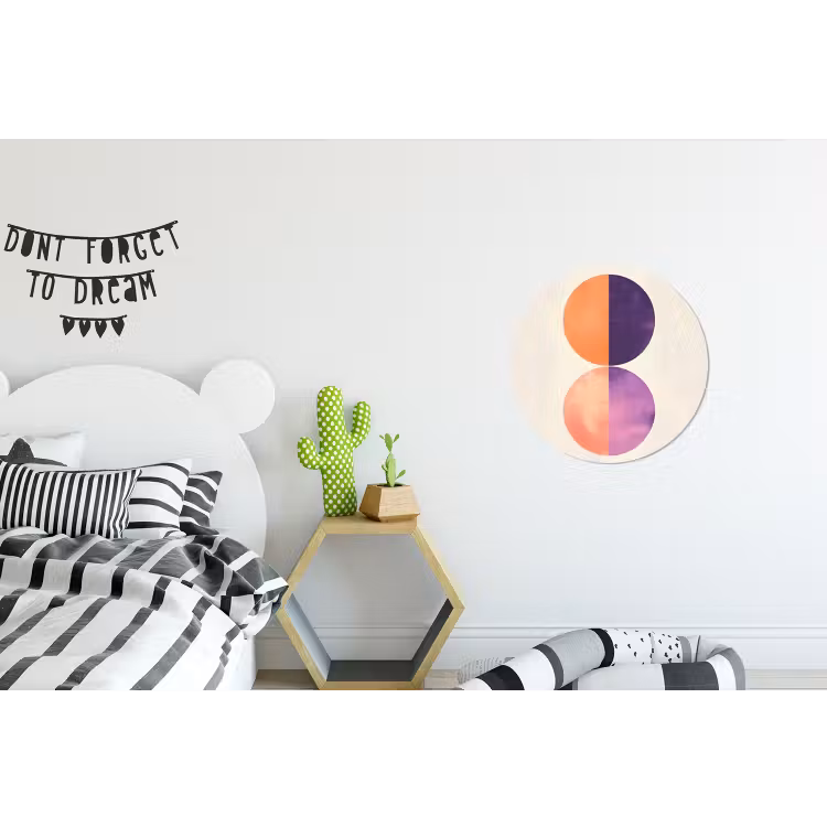 Abstract - Cirkels - Paars Wandcirkel aluminium klein -kinderkamer