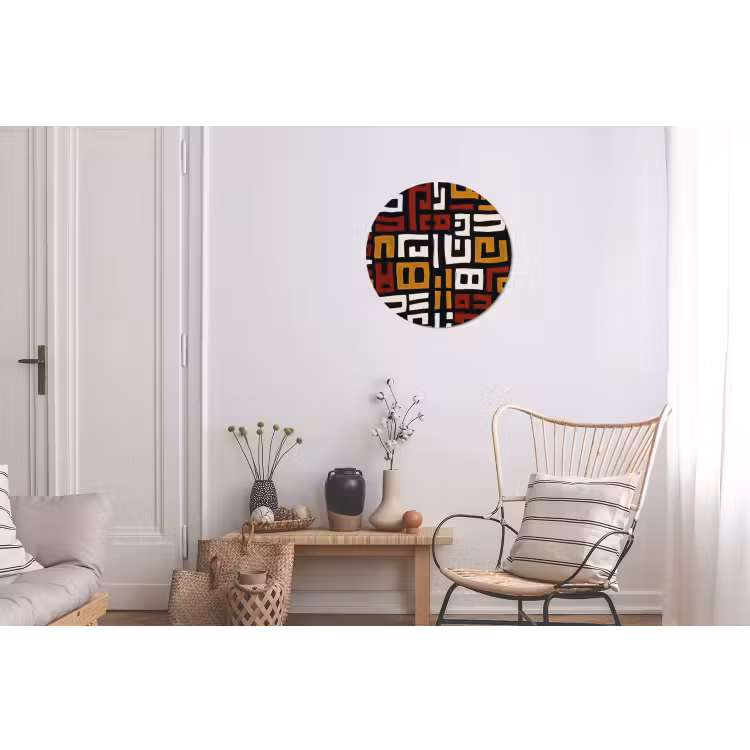 Abstract - Patroon - Rood Wandcirkel aluminium klein -woonkamer