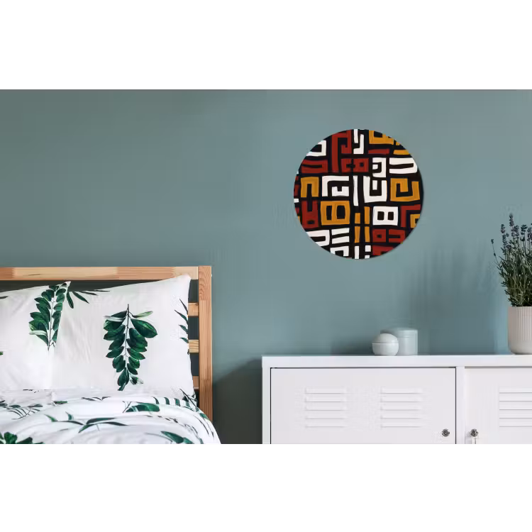Abstract - Patroon - Rood Wandcirkel aluminium klein -slaapkamer