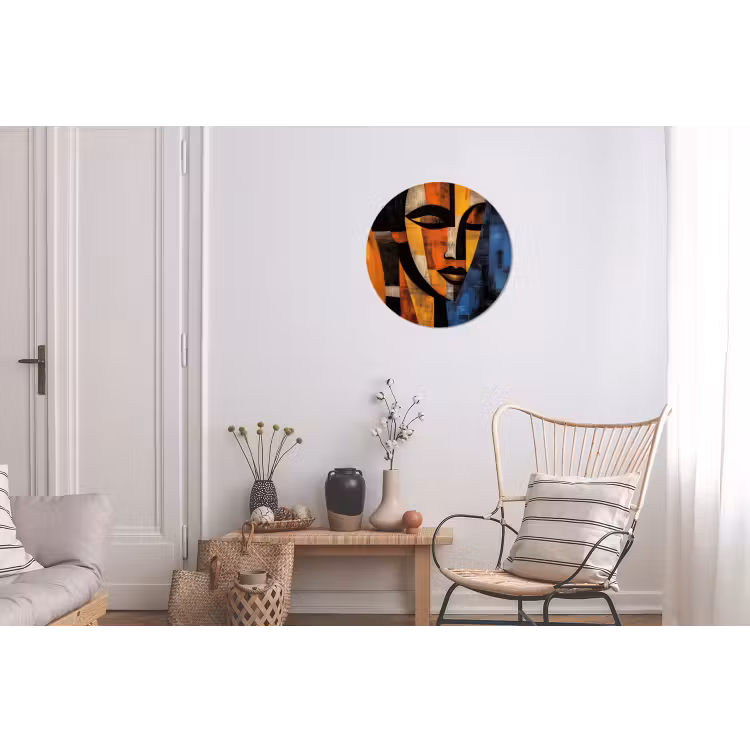 Abstract - Portret - Kleurvakken Wandcirkel aluminium klein -woonkamer