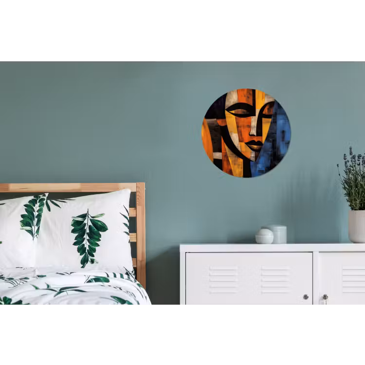 Abstract - Portret - Kleurvakken Wandcirkel aluminium klein -slaapkamer