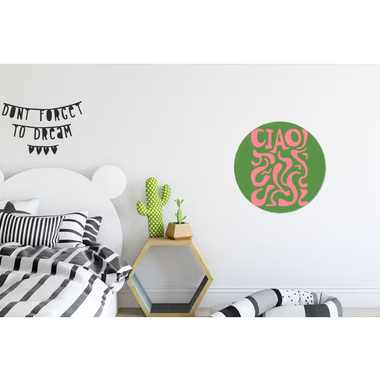 Abstract - Roze - Ciao - Vormen Wandcirkel aluminium klein -kinderkamer