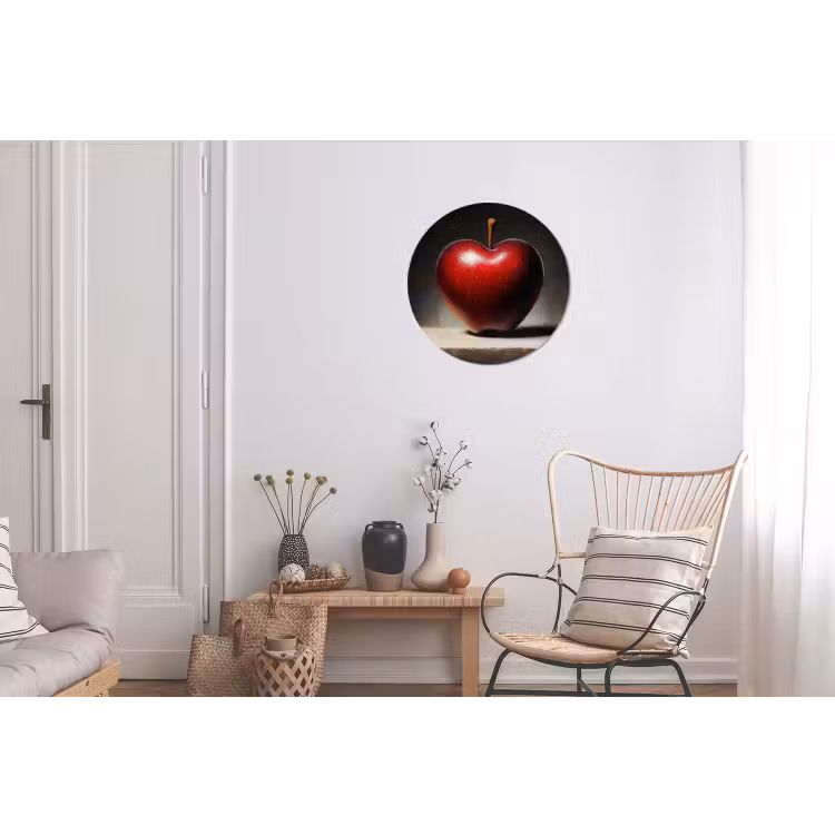 Apple - Hart - Rood Wandcirkel aluminium klein -woonkamer