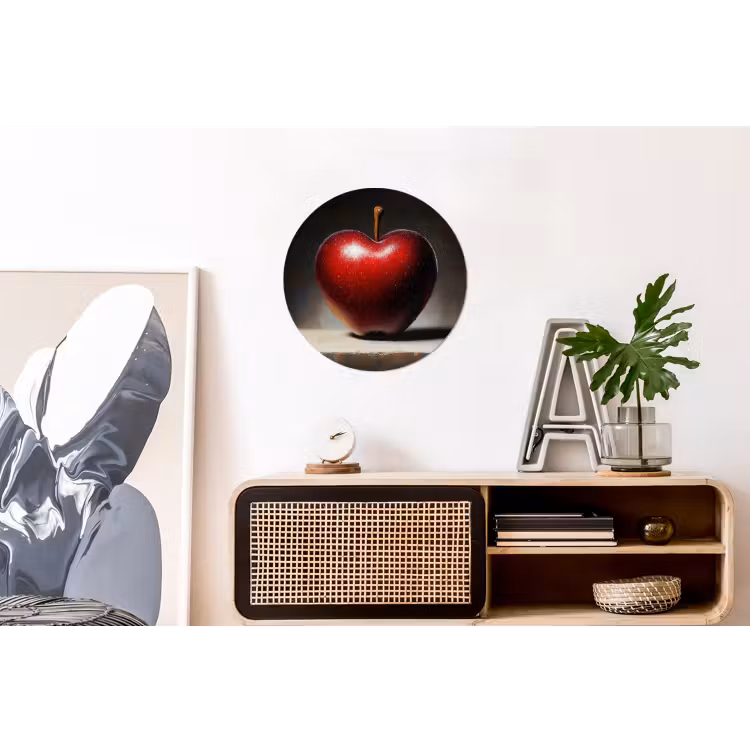 Apple - Hart - Rood Wandcirkel aluminium klein -kantoor
