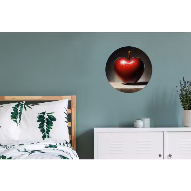 Apple - Hart - Rood Wandcirkel aluminium klein -slaapkamer