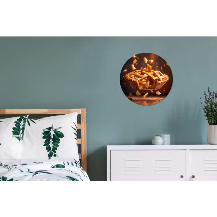 Appel - Taart - Warm - Eten Wandcirkel aluminium klein -slaapkamer