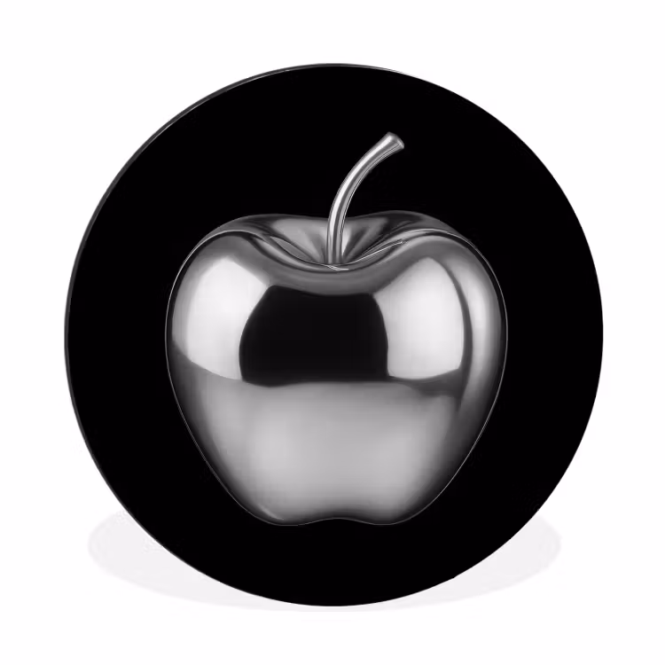 Appel - Metallic - Symmetrisch Wandcirkel aluminium klein -3d