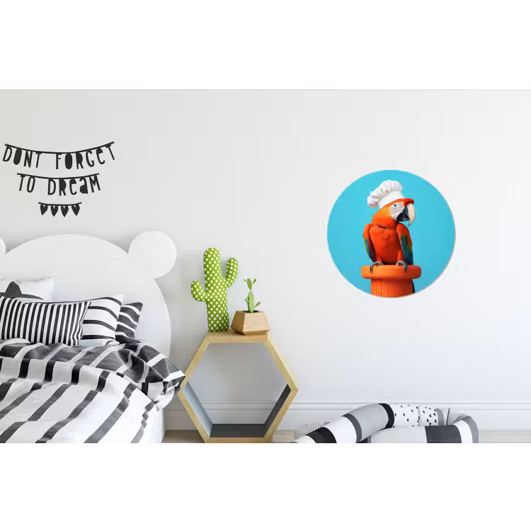 Ara - Koksmuts - Sokkel - Grappig Wandcirkel aluminium klein -kinderkamer